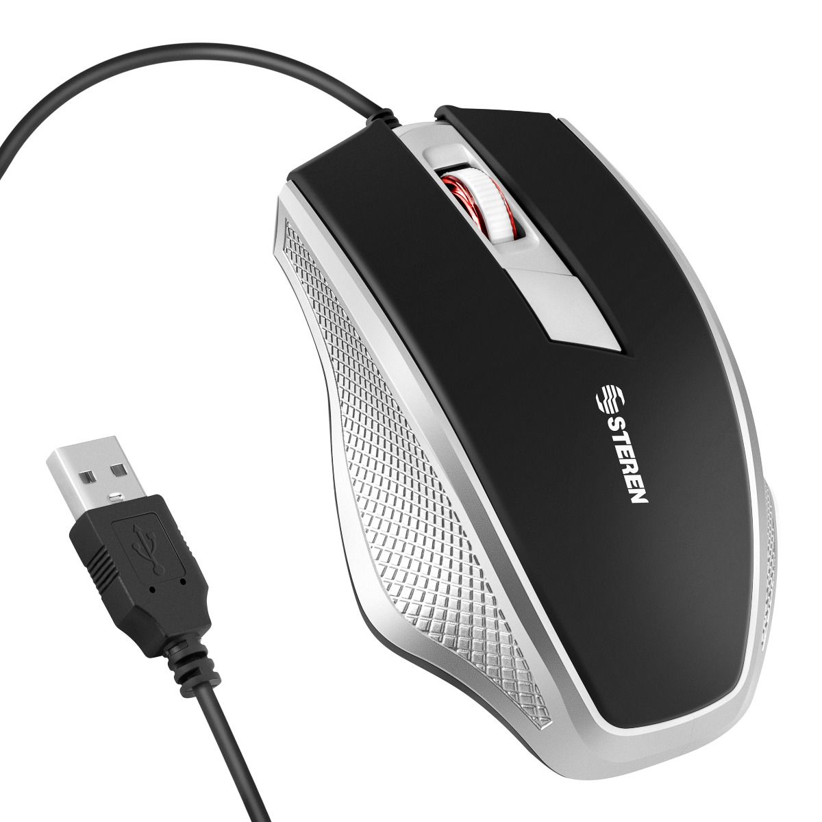 Ratón con cable, mouse óptico silencioso con cable USB, puerto USB de 1200  DPI, diseño ergonómico, Plug and Play, mouse de computadora para