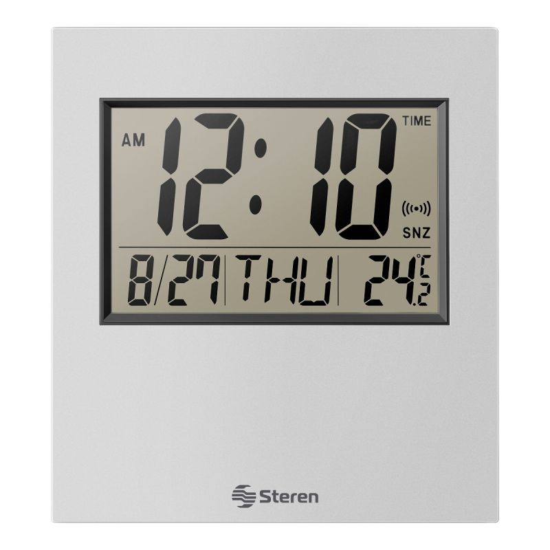Reloj de pared extra grande, calendario digital de día, termómetro para  interiores, higrómetro, soporte para escritorio y colgar en la pared Feliz  Sencillez
