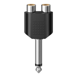 Adaptador de plug 6,3 mm a 2 jacks RCA, monoaural