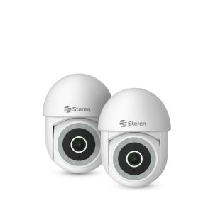 2 mini cámaras de seguridad Wi-Fi* 3 Mpx robotizada con seguidor de movimiento, para exterior